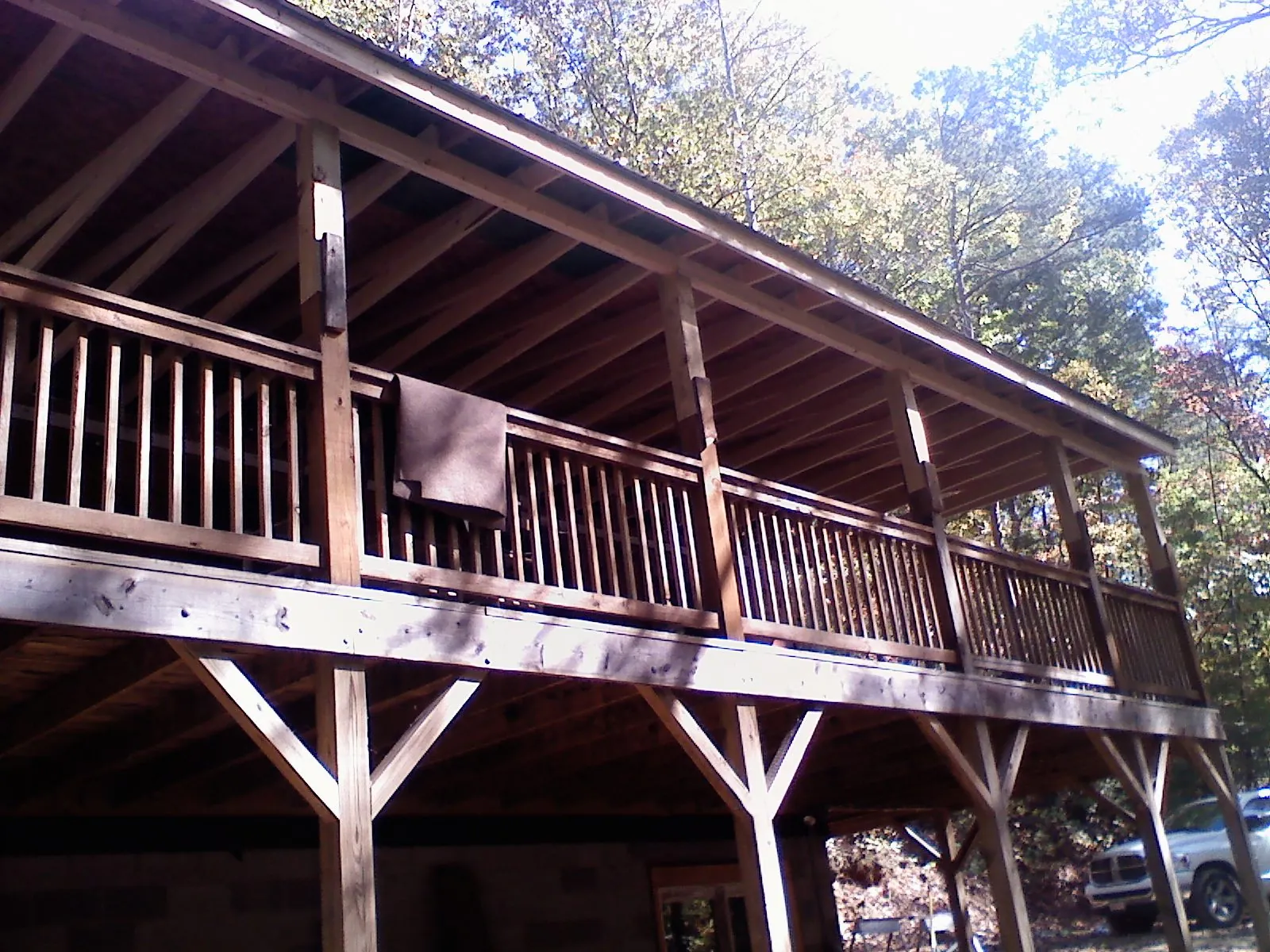 Timber framing under a new elevated porch and deck — Roof Leak Repair in Stoneville by Roofing Brothers